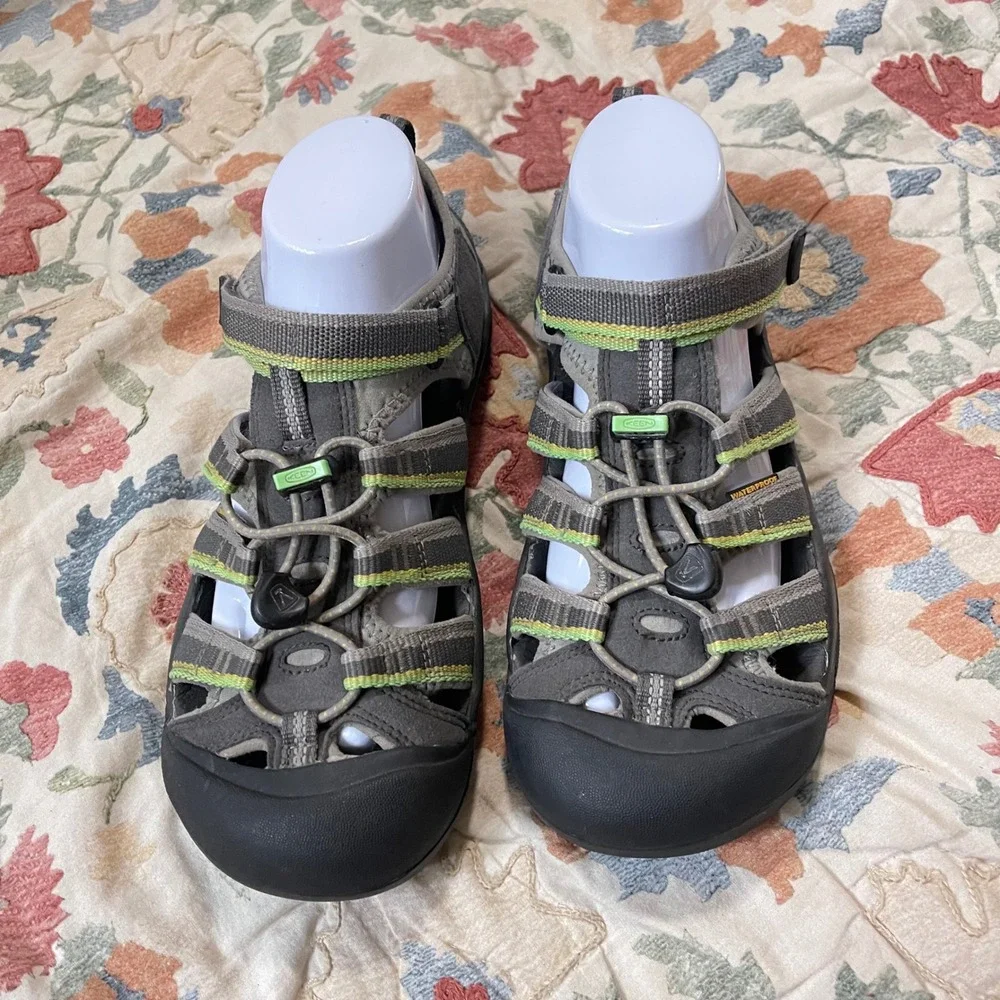 Keen Men 7 Newport H2 Hiking Green Gray Water Hiking Outdoor Sandal Gorpcore
